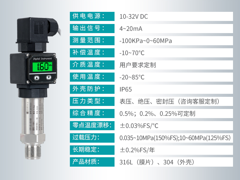 MIK-PX300壓力傳感器產品參數